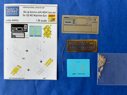 Andy's Hobby Headquarters 16MP02 - 1/16 .50 cal. Ammunition with M2A1 box set for U.S. MG